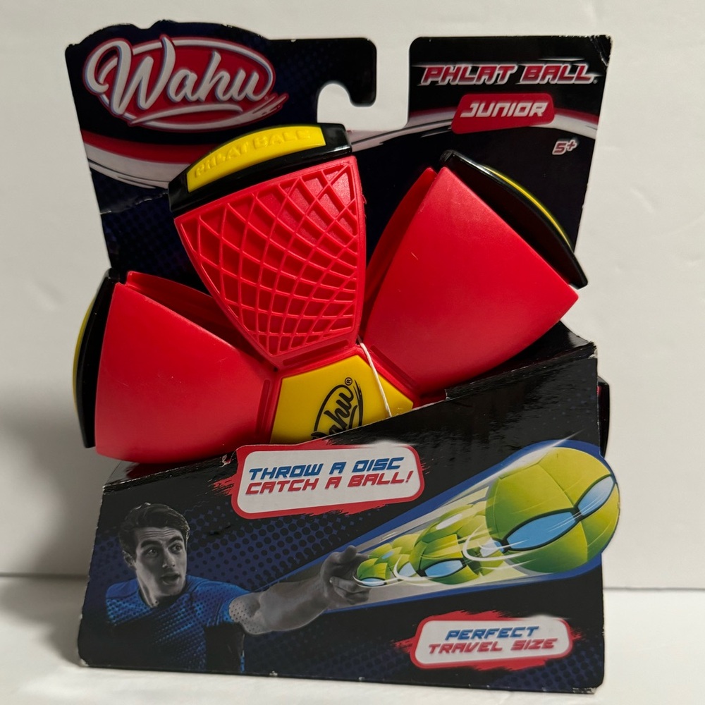 NWT Wahu Phlat Ball Junior RED Throw a Disc ~ Catch a Ball